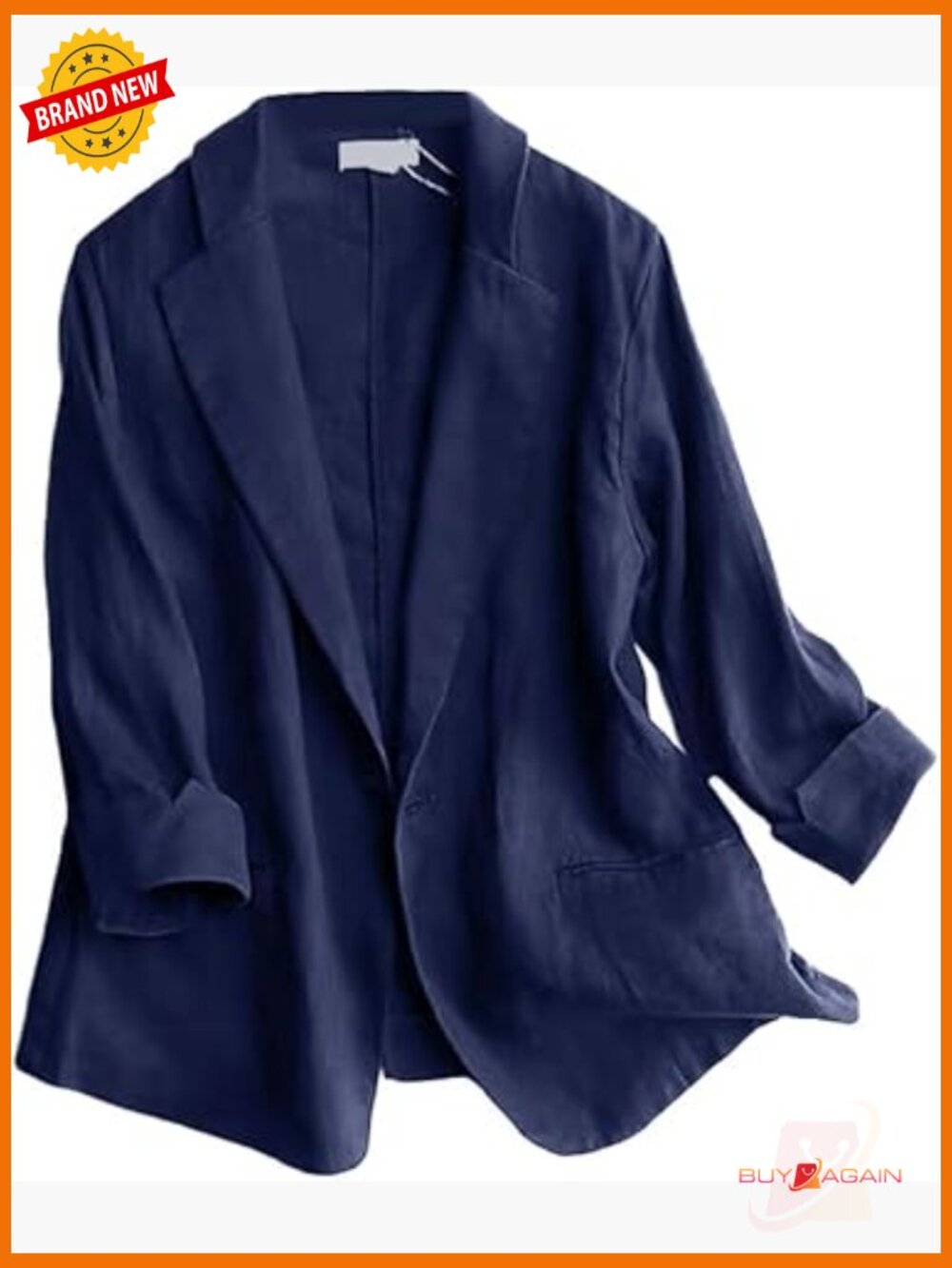 Linen Blazer 3/4 Sleeve Lightweight Spring Summer Blazer Jacket